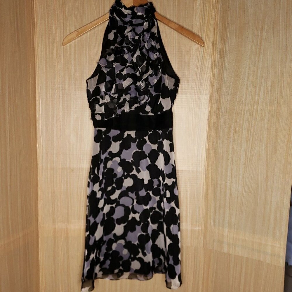 The Limited High Collar Sheer Lined Dress 0